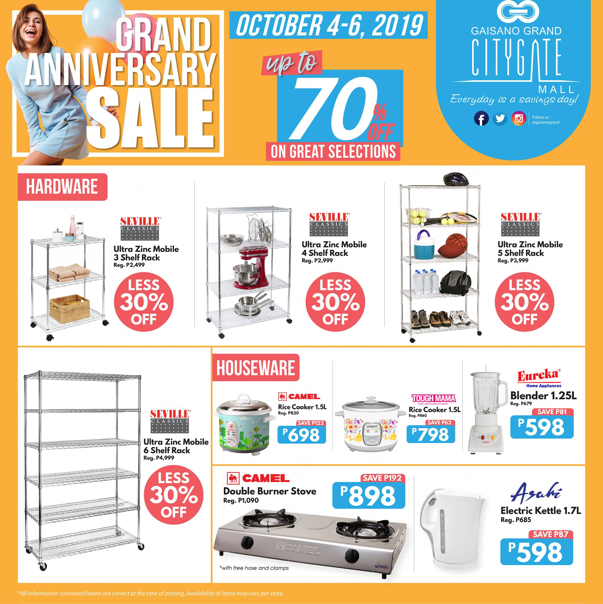 Gaisano Grand Aniversary Sale: Home and Storage Items on Sale